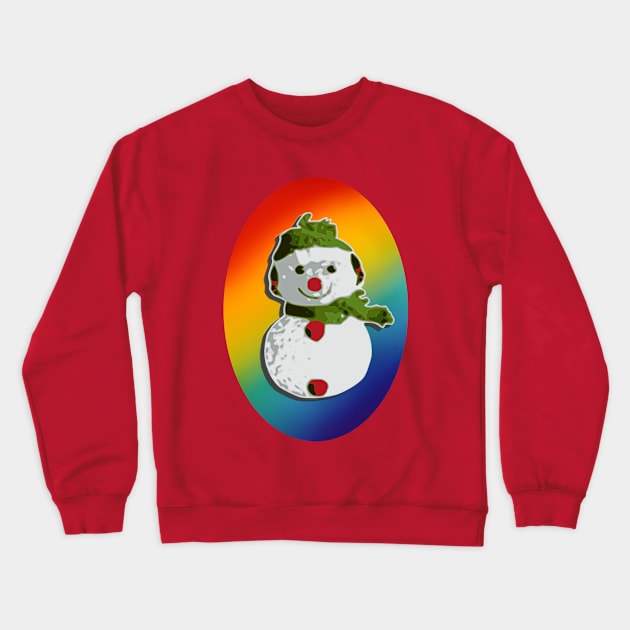 Pride Rainbow Snowman Holiday Winter Outdoor Fun Crewneck Sweatshirt by MOP tees